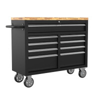 Verrijdbare gereedschapwagen (117 cm) met houtenblad 3