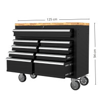 Verrijdbare gereedschapwagen (117 cm) met houtenblad 4